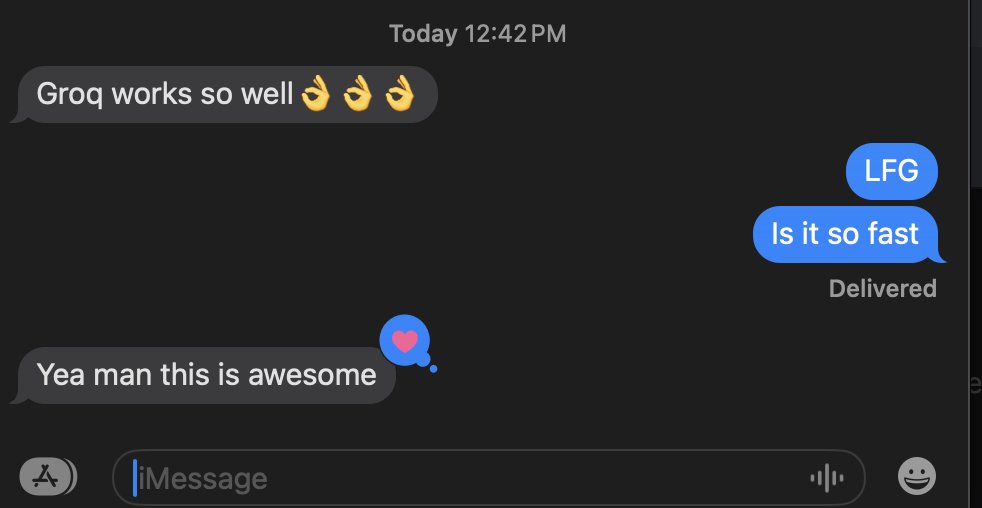 JakeZegil's tweet photo. @ml_forge now supports Groq

And it's pretty freaking fast https://t.co/ohaZUBmSqL