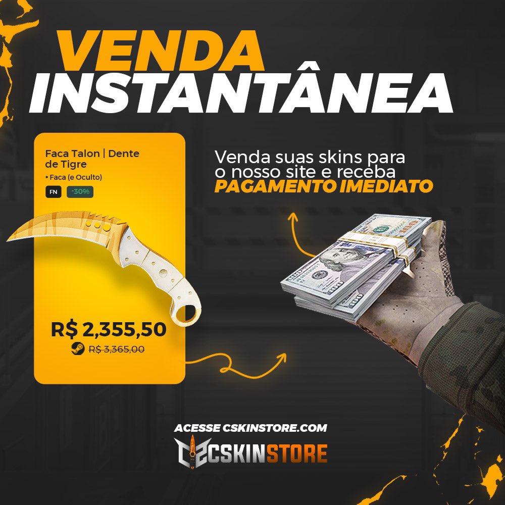 O VENDA INSTANTÂNEA CHEGOU!
Venda suas skins e receba seu dinheiro na mesma hora!🔥
.
.
#cs #csgo #cs2 #skins