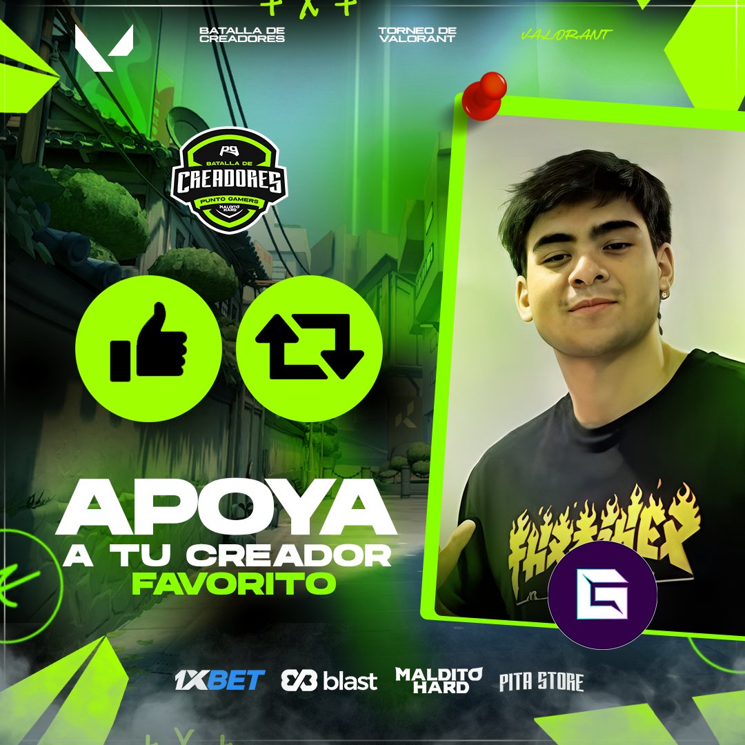 ¡APOYA A TU CREAD@R FAVORITO!

Durante los 3 días del GRUPO D, el creador que obtenga más likes y retweets sumará 1 punto en su grupo 👊

Además en las transmisiones habrá votación en vivo que sumará otro punto extra 🟢