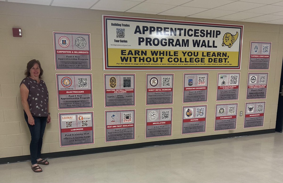 Apprenticeship program wall is providing building trades exposure to Grand Ledge High School, the Grand Ledge Community, and beyond!