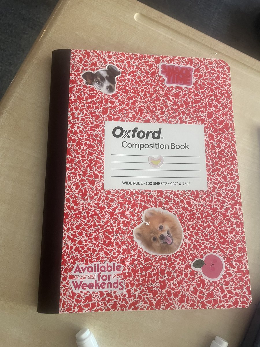 MsDonovan2026's tweet photo. Decorating our notebooks for English class this year! @AntiochMS https://t.co/FSqcDdrxYW