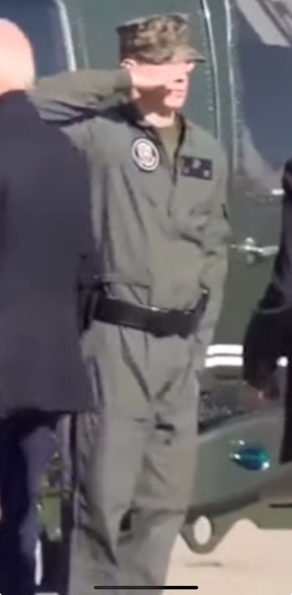 rattletrap1776's tweet photo. This was “Biden” leaving “California” yesterday.

Where’s all the Devil Dogs? 

Where are you United States Marine Corps?

Flight suit with DigiCam Patrol Cap one with pistol belt and the other not? 💩

Get the ‘you know what’ out of here. 🤦🏽

Ole dude on right… that “salute” is all jacked up. 💩

They put it RIGHT IN FRONT of us Veterans. 

👉🏻 45 — 47

👉🏻 🍿🎥

The DASH Matters 🐂🇺🇸