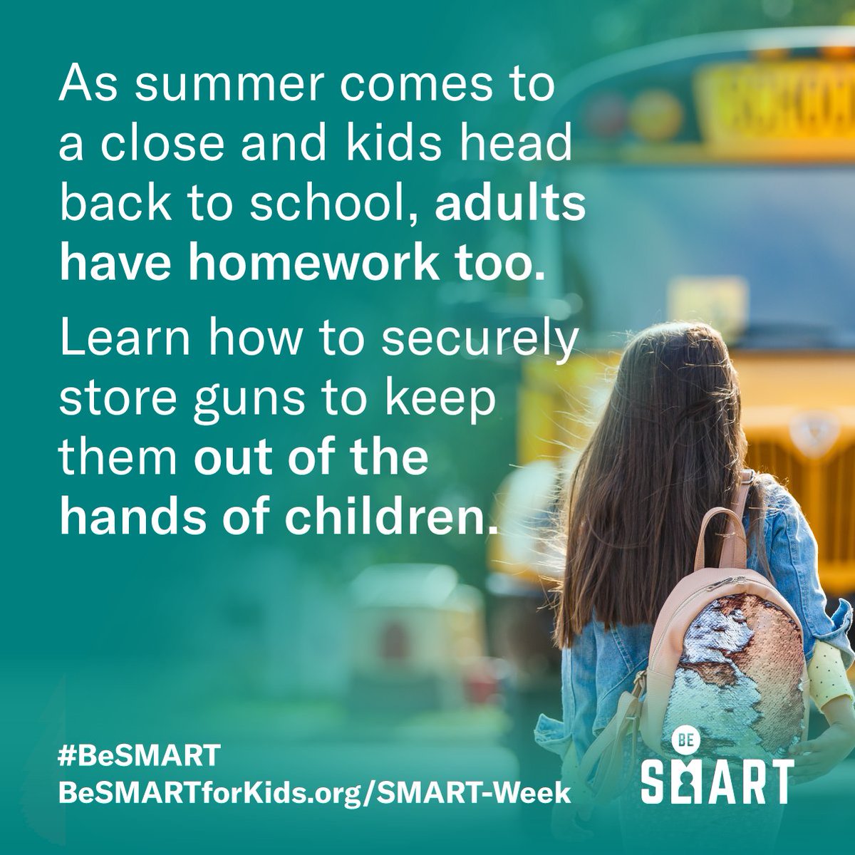 HarryBBronson's tweet photo. As we start the school year, one of the smartest things adults can do to keep kids, classrooms, and communities safe from gun violence is to raise awareness about secure gun storage.

Learn more by visiting https://t.co/yUGUlnfN31 #BeSMART https://t.co/H8hurCtzja
