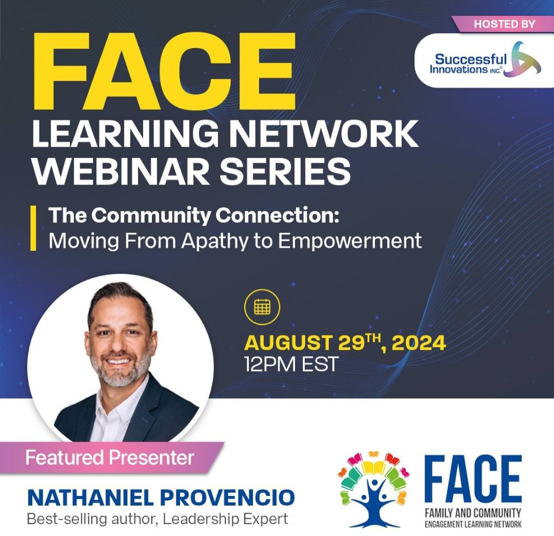 Successful Innovations (@successfulinc) on Twitter photo From teacher to award winning principal and more, you don’t want to miss the opportunity to learn from one of the best in engaging all families! Move from apathy to empowerment with
<a href="/ProvenPrincipal/">Nathaniel Provencio</a> , Nathaniel Provencio! Register below! us06web.zoom.us/webinar/regist… From teacher to award winning principal and more, you don’t want to miss the opportunity to learn from one of the best in engaging all families! Move from apathy to empowerment with
<a href="/ProvenPrincipal/">Nathaniel Provencio</a> , Nathaniel Provencio! Register below! us06web.zoom.us/webinar/regist…