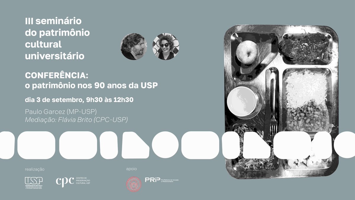 O 3º Seminário Patrimônio Cultural Universitário vai discutir o patrimônio cultural e as referências culturais que constituem parte fundamental da vida cotidiana da Universidade. Programação e inscrições em:  cpc.webhostusp.sti.usp.br/index.php/2024…