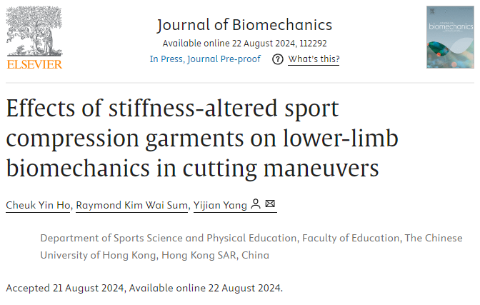 JBiomech's tweet photo. 😃New article published in J Biomech!

"Effects of stiffness-altered sport compression garments on lower-limb biomechanics in cutting maneuvers", by Yin Ho et al.

👀https://t.co/FtyKkt1VBZ

#journalofbiomechanics https://t.co/9AR7DkBlrz