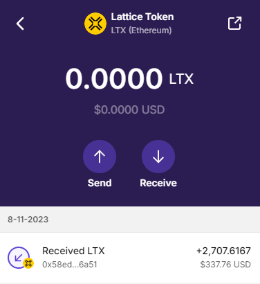 LarsSynq's tweet photo. @Conste11ation
@LatticeExchange
How come it says my wallet has 0 LTX while it has never been sent away? When I refresh my wallet the balance goes up for a microsecond and then disappears again. Any ideas? https://t.co/lglxYucKot