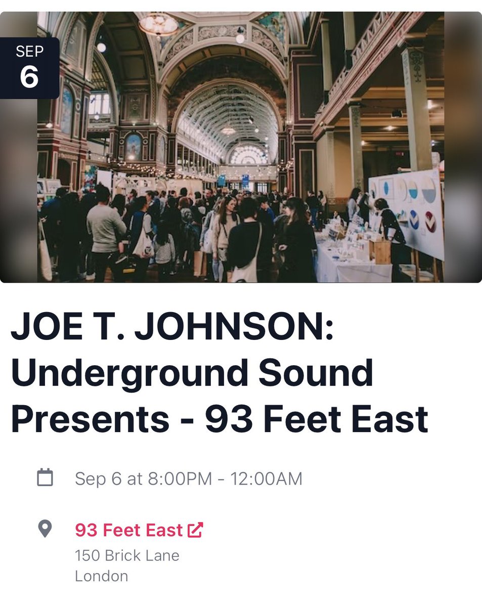 We’re delighted to be playing in Shoreditch, Brick Lane at <a href="/93FeetEast/">93FeetEast</a> on the 6th September! Ticket link surl.li/tralm