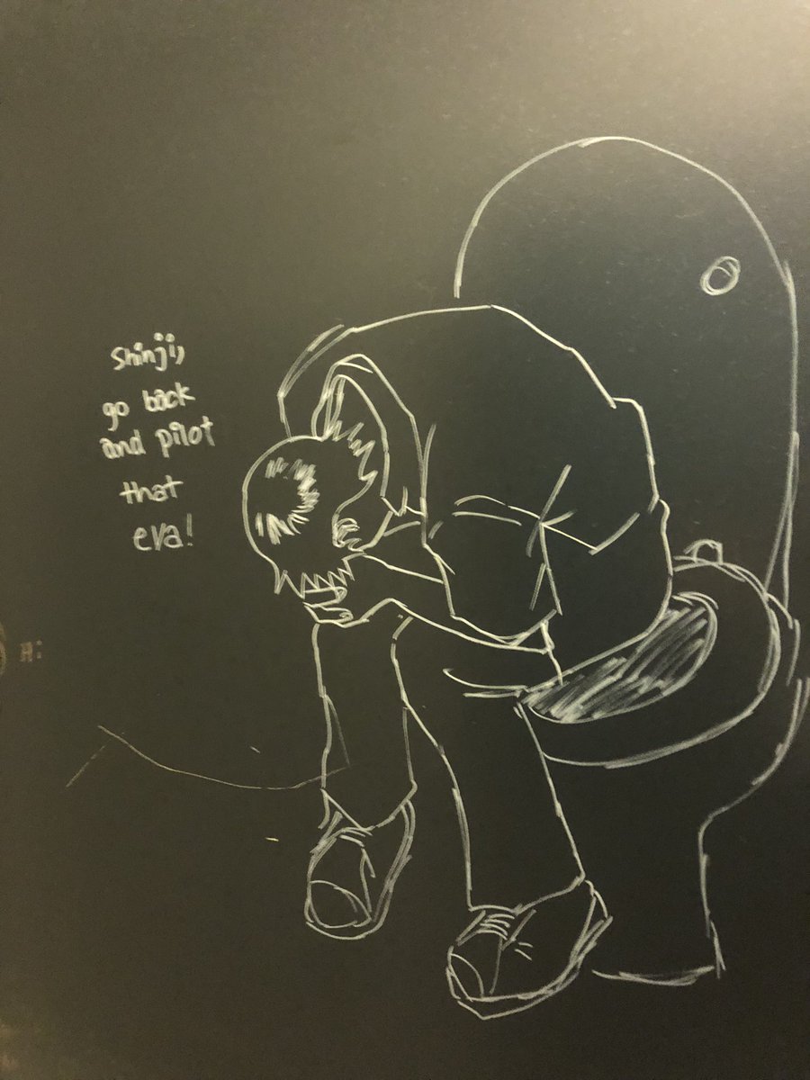 okay new school update so i have no friends so i spend all my time in the toilet but shinji keeps me company