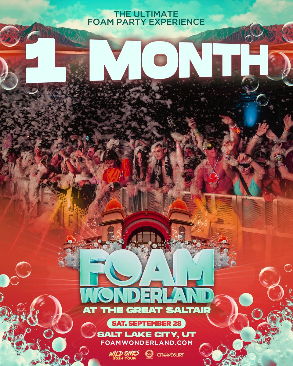 One month until the craziest and foamiest night of the year; <a href="/FoamWonderland/">Foam Wonderland</a>! Featuring <a href="/Deorro/">Deorro</a>, <a href="/NGHTMRE/">NGHTMRE</a>, <a href="/itswilliamblack/">William Black</a> and more!