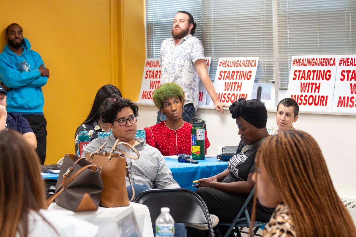 My first meeting as the First Elected Non-Binary Committeeperson of St Louis!  Very demure, very mindful, very ready for change!