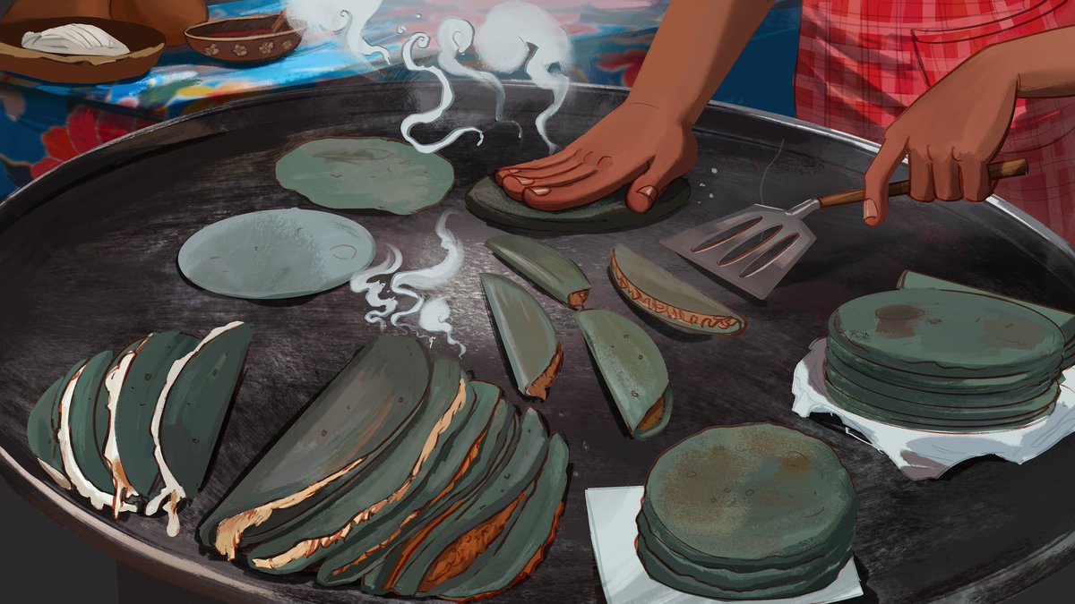 La magia pasa entre el comal y el maíz azul 💙🌽✨