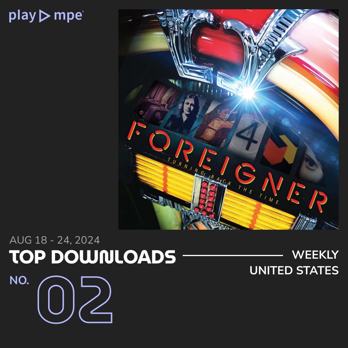 "Turning Back the Time" was both the #1 Most Streamed Track and #2 Most Downloaded Track in the US on <a href="/PlayMPE/">Play MPE®</a> for week of release ⏰
