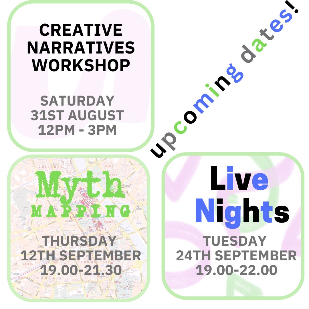 ONE : 💫 Creative Narrative Workshop 💫
 eventbrite.co.uk/e/984024893947… 

TWO: 🔮 MYTH MAPPING 🔮
eventbrite.co.uk/e/978342367357… 

THREE: 🎤 LIVE NIGHTS London 🎤
eventbrite.co.uk/e/992771053947…