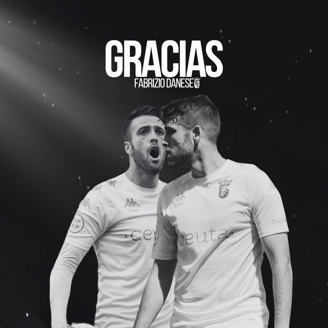 AD CEUTA FC (@adceuta_fc) on Twitter photo Muchas gracias <a href="/fabrizio_danese/">Fabrizio Danese</a> 🤍🖤
Con nosotros has escrito historia de la AD Ceuta FC y Ceuta siempre será tu casa 🏠
¡Mucha suerte en lo personal y en lo profesional, te deseamos lo mejor! 🍀
#SiempreADCeutaFC ⚪️⚫️ Muchas gracias <a href="/fabrizio_danese/">Fabrizio Danese</a> 🤍🖤
Con nosotros has escrito historia de la AD Ceuta FC y Ceuta siempre será tu casa 🏠
¡Mucha suerte en lo personal y en lo profesional, te deseamos lo mejor! 🍀
#SiempreADCeutaFC ⚪️⚫️