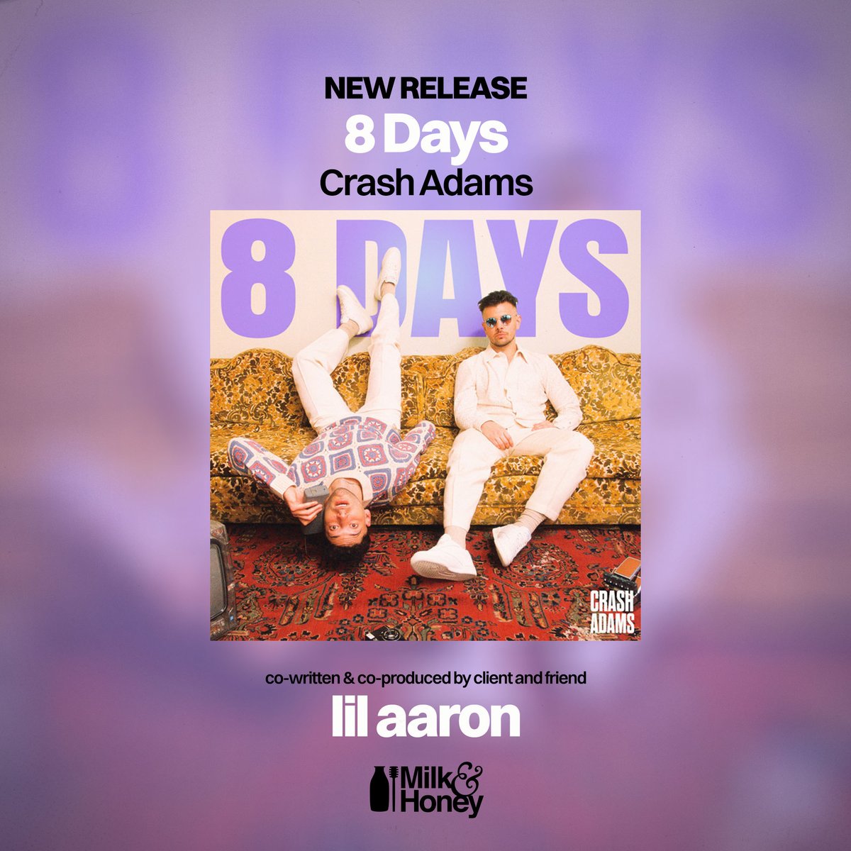 milkhoneyla's tweet image. Check out Crash Adams’ new single ‘8 Days’, co-written and co-produced by client and friend lil aaron
#lilaaron #CrashAdams #milkandhoney #hitsongs