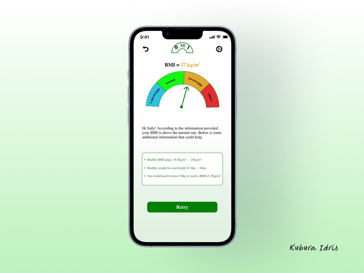 idris_kubura's tweet image. Hi guys, I have designed the UI for a BMI Calculator for the #40DaysChallengeWithNelly, let me know what you think.

#40DaysUIDesign
#UIDesignChallenge  

Please check out my Behance for other designs behance.net/kuburaidris