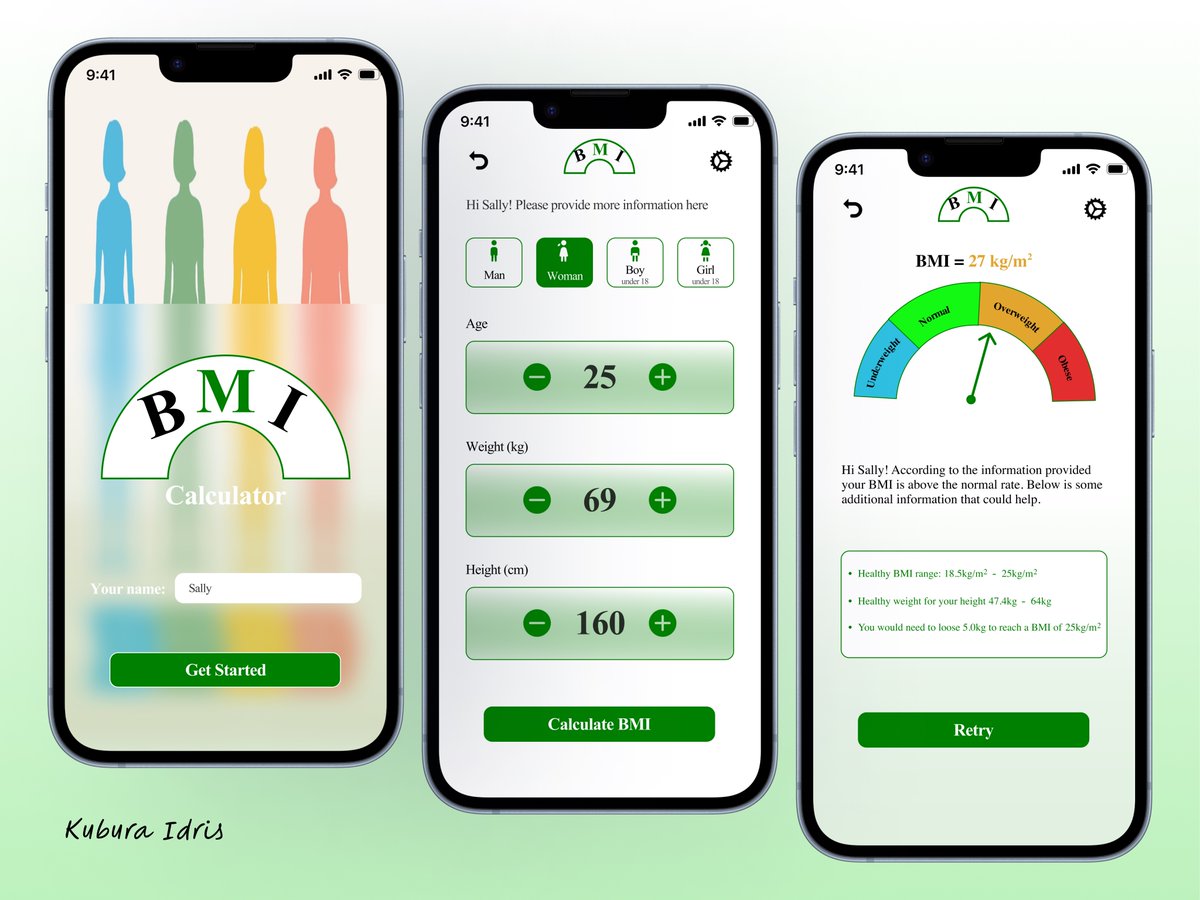 idris_kubura's tweet image. Hi guys, I have designed the UI for a BMI Calculator for the #40DaysChallengeWithNelly, let me know what you think.

#40DaysUIDesign
#UIDesignChallenge  

Please check out my Behance for other designs behance.net/kuburaidris
