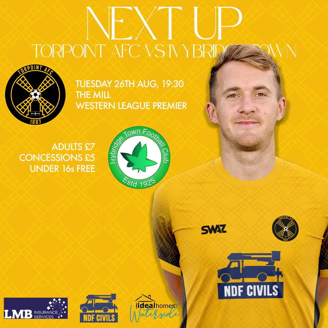 💡| 𝙏𝙐𝙀𝙎𝘿𝘼𝙔 𝙉𝙄𝙂𝙃𝙏𝙎 𝙐𝙉𝘿𝙀𝙍 𝙏𝙃𝙀 𝙇𝙄𝙂𝙃𝙏𝙎 

<a href="/Ivytownfc/">Ivybridge Town FC</a> visit The Mill tomorrow evening in the <a href="/_WesternLeague_/">Western League</a>.

#upthepoint

<a href="/PLsportsnews/">PlymouthSportsNews</a> <a href="/swsportsnews/">South West Sports News</a> <a href="/devoncornwallfc/">S&W Devon & E Cornwall Football</a> <a href="/Cornishfootball/">Dave Deacon</a> <a href="/sportscornwall/">Cornwall Sports Media</a> 

*note that the game is on Tuesday 27th, not 26th*