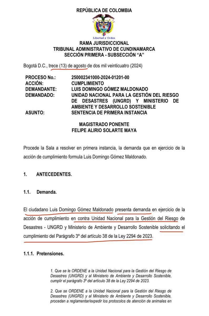 andreanimalidad's tweet photo. 📢 ¡Atención! Por orden judicial, la @UNGRD deberá expedir los protocolos de atención de animales en emergencias, en máximo tres meses‼️

Estos protocolos debieron estar listos en noviembre del año pasado, por mandato del PND. Así se lo exigimos al director en nuestro debate de control político de junio, pero incumplió. Ahora tendrá que hacerlo por orden de un juez. 

¡Gracias @domingoanimal por haber interpuesto la acción de cumplimiento! ¡Los animales se respetan!👊