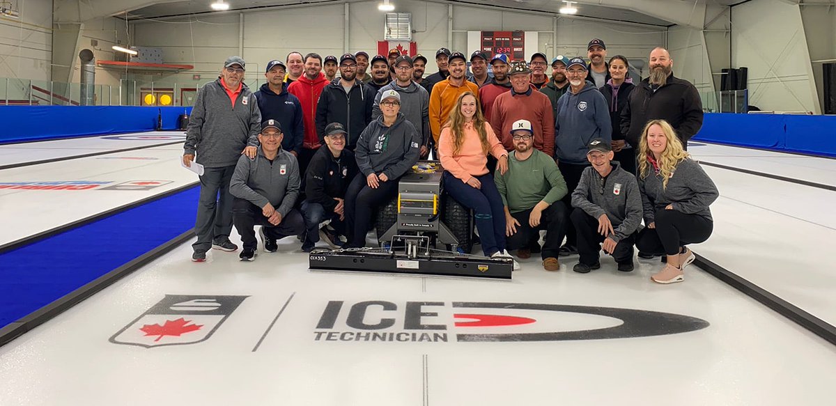 CurlingCanada's tweet photo. 25 ice techs from across Canada are one step closer to becoming certified competition ice technicians after finishing a five-day course in Waterloo, Ontario! 

Read all about it in our story ➡️ https://t.co/oHACJuhJnm https://t.co/1hbIBqYKdg