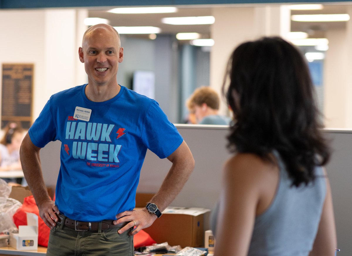 kulibraries's tweet image. All smiles at Watson Library’s Open House. #HawkWeek