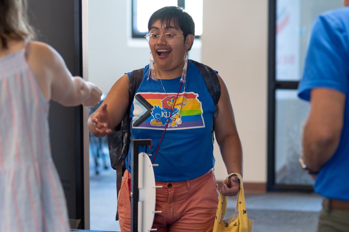 kulibraries's tweet image. All smiles at Watson Library’s Open House. #HawkWeek