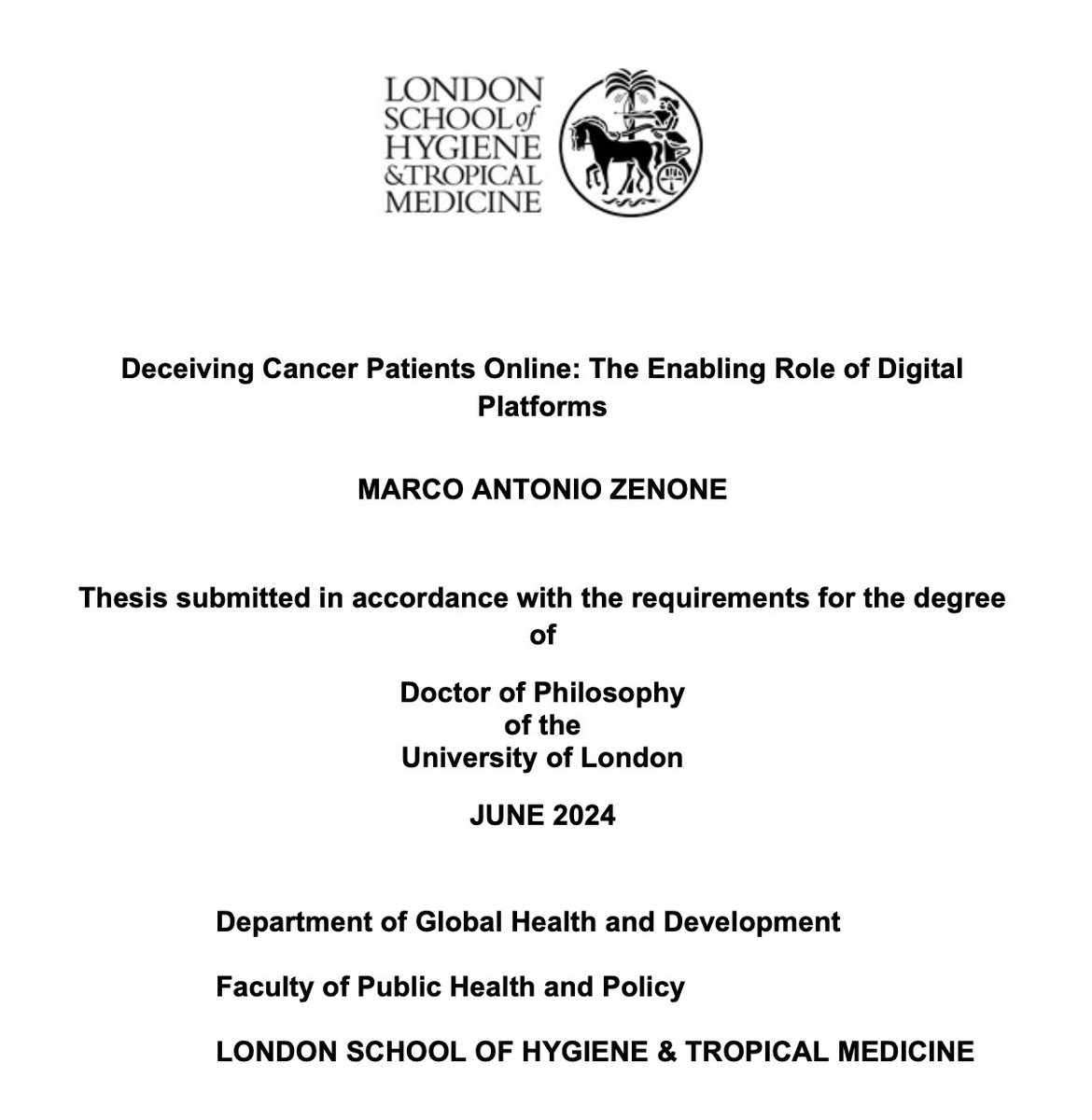 Marco Zenone (@marco_zenone) on Twitter photo Last week I became Dr. Marco Zenone! It was an amazing adventure <a href="/LSHTM/">London School of Hygiene & Tropical Medicine</a>. I'm very proud of the work & more grateful for the folks I met on the way (you know who you are!). If you ever want to talk cancer disinformation/digital platforms/the CDOH... reach out! Last week I became Dr. Marco Zenone! It was an amazing adventure <a href="/LSHTM/">London School of Hygiene & Tropical Medicine</a>. I'm very proud of the work & more grateful for the folks I met on the way (you know who you are!). If you ever want to talk cancer disinformation/digital platforms/the CDOH... reach out!