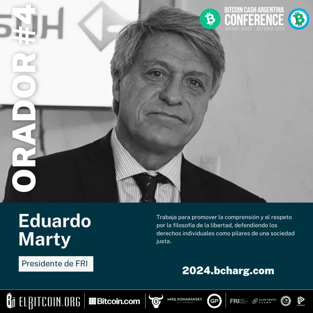 🎤✨ Nos alegra anunciar que Eduardo Marty (<a href="/Edu_marty/">Eduardo Marty</a>), presidente de la Fundación para la Responsabilidad Intelectual, será orador en la Conferencia 2024 de BCH en Argentina (Octubre 12-14). 
Desde la Fundación (<a href="/frilatam/">FRI</a>), Marty trabaja para promover la comprensión y el