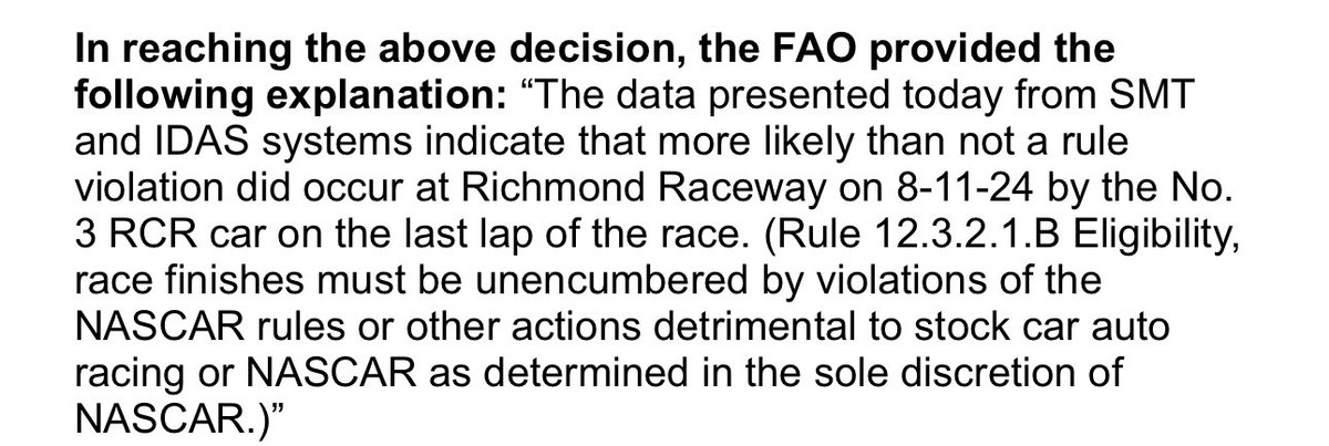 bobpockrass's tweet photo. Final appeal officer Bill Mullis statement: https://t.co/ezha49BBHV