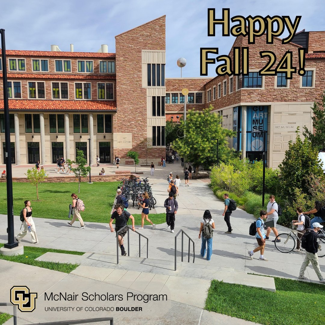 Welcome back, Buffs! We're so excited to see all our Scholars back on our beautiful Boulder campus.
Not a McNair Scholar yet? Learn more about who we are and what we do at the link in our bio.
#mcnair #mcnairscholars #triomcnair #cuboulder #firstgen #underrepresented #gradschool