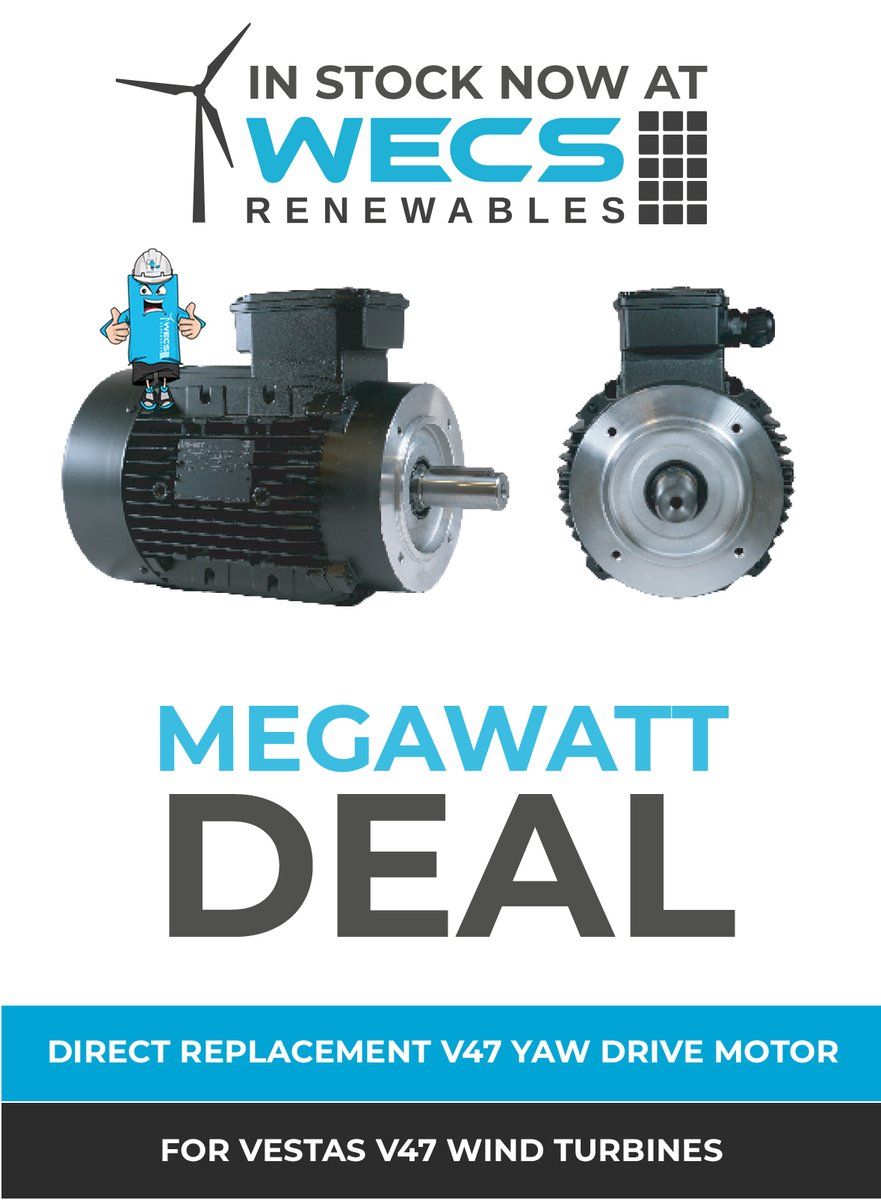 Exciting news from WECS Renewables! 
We just received over 200 motors in our warehouses. Don’t miss out on this fantastic opportunity to replenish your stock!

760.251.0040
info@wecsrenewables.com

 #renewables #GE #windturbine