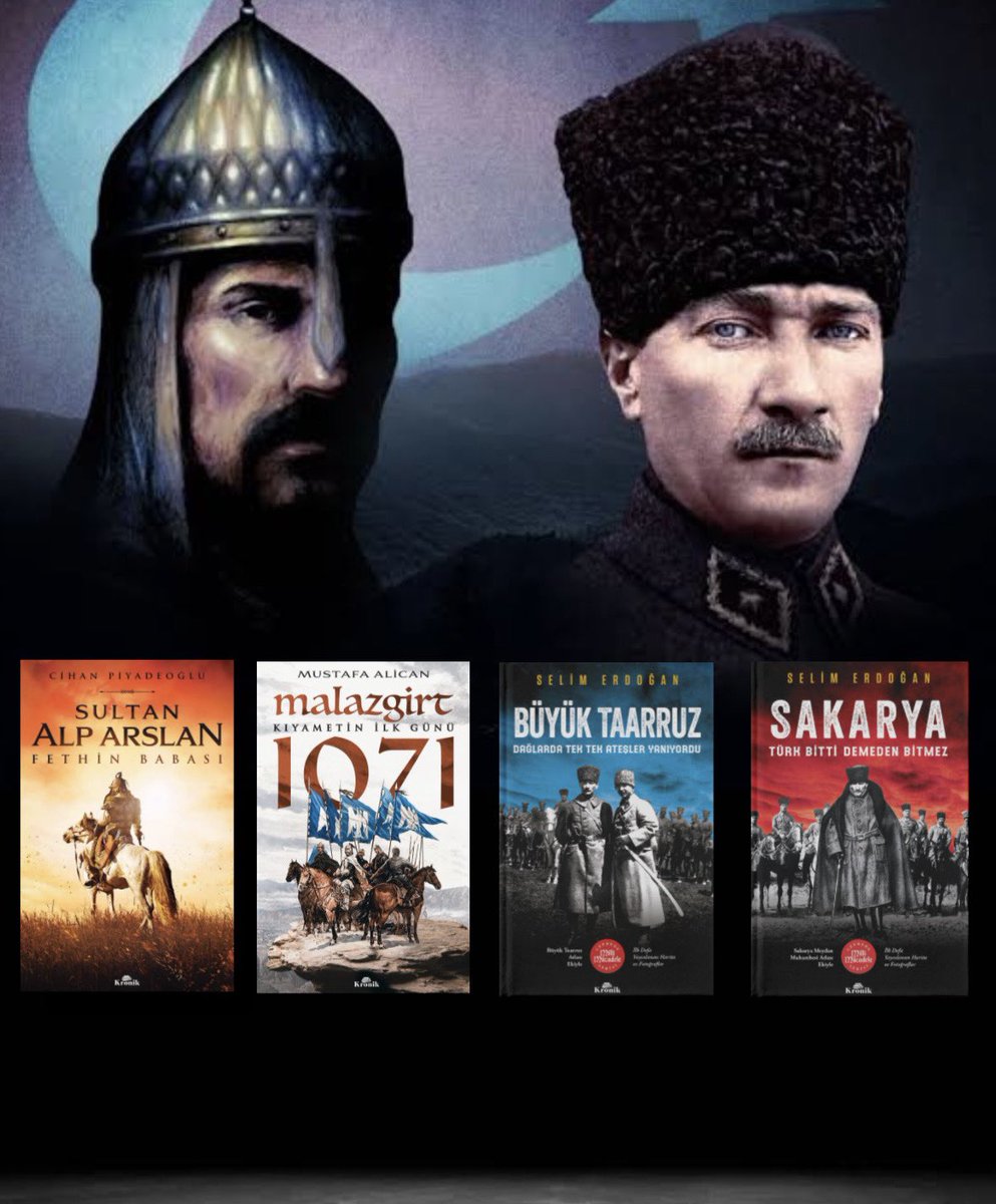 Türk'ün Anadolu'ya son gelişi,
Türk'ten başkasının Anadolu'yu alamayacak oluşu...

❗️Malazgirt ve Büyük Taarruz zaferlerimizin yıl dönümünde, bu paylaşımı “beğenen ve RT’leyen” 3 takipçime bu 4 kitaptan oluşan seti hediye ediyorum.