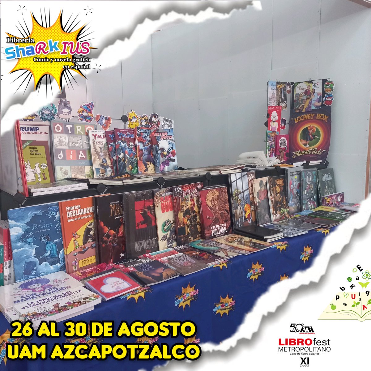 sharkomics's tweet photo. Esta semana estaremos visitando @UAMAzcOficial para llevar lo mejor del cómic y la novela gráfica a #Librofest ! Estaremos de 10am a 5pm. 

También puedes seguir visitándonos en nuestra tienda al interior de Metro Zapata de 11am a 8pm . https://t.co/PLWF85KmtE