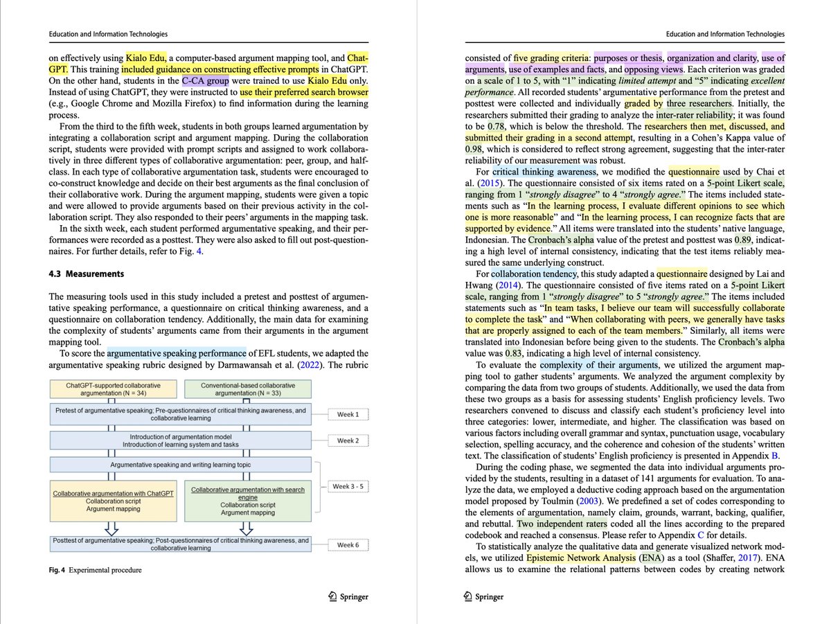byrd_nick's tweet photo. Can #chatGPT enhance #argumentMapping training?

Two classes learned argumentation from the same instructor and online collaborative argument mapping tool (@KialoEdu), but one taught students to prompt chatGPT.

The AI-assisted class achieved more?

https://t.co/Xv5935MftJ https://t.co/zkKmkDNoe8