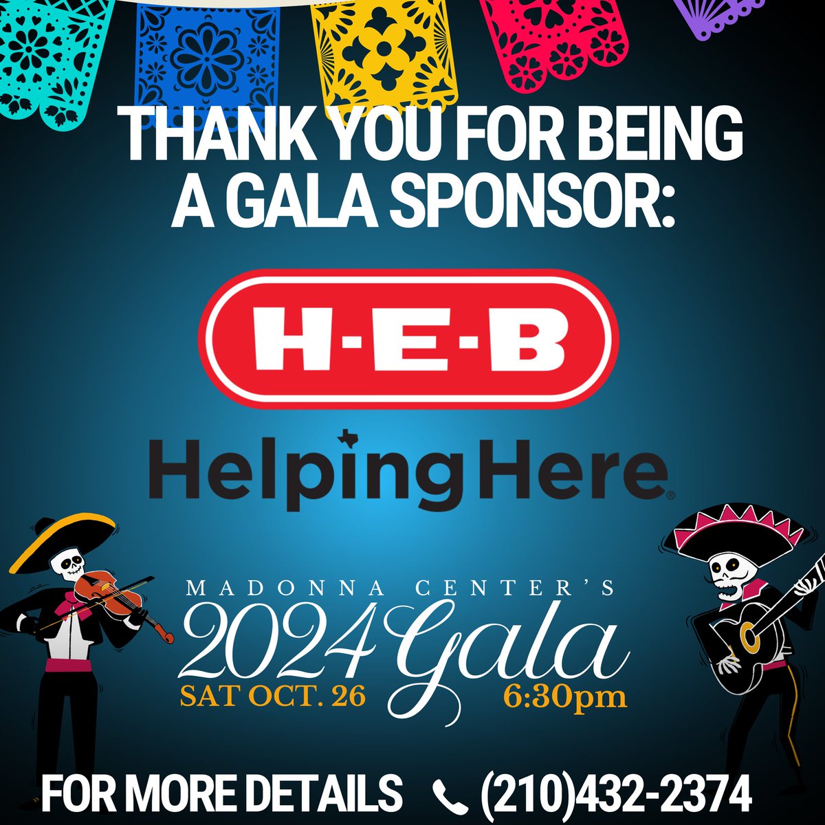 The Annual Madonna Center Gala is this October, Saturday 26th. We ask that you become a part of our organization by donating an item. For more information please visit madonnacentersa.org. 
Thank you HEB for being a sponsor for this years Gala. <a href="/HEB/">H-E-B</a> ❤️❤️