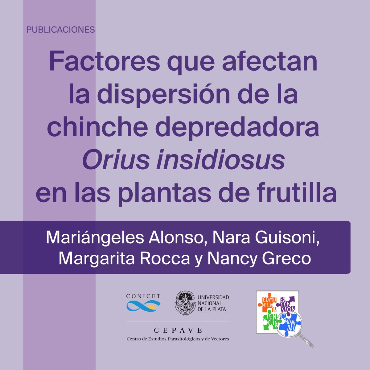 cepave_conicet's tweet image. Desde el CEPAVE les queremos compartir este trabajo que se titula:
Factores que afectan la dispersión de la chinche depredadora Orius insidiosus en las plantas de frutilla
Link del trabajo: 🔗 doi.org/10.1111/eea.13…