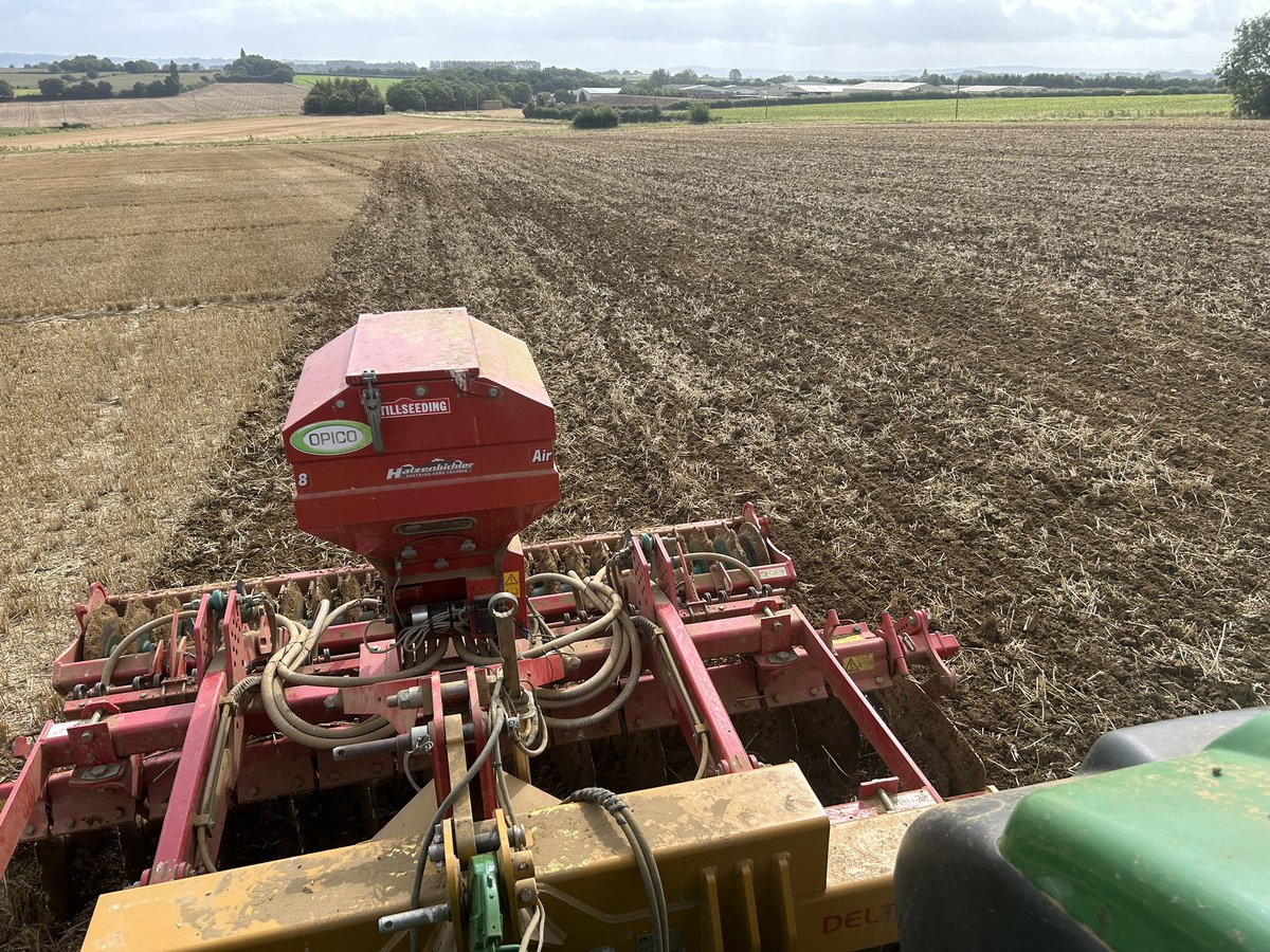 In Somerset  Cover crop  (Vetch,linseed,buckwheat &amp; phacalia) going in today after winter wheat trials #kingscrops