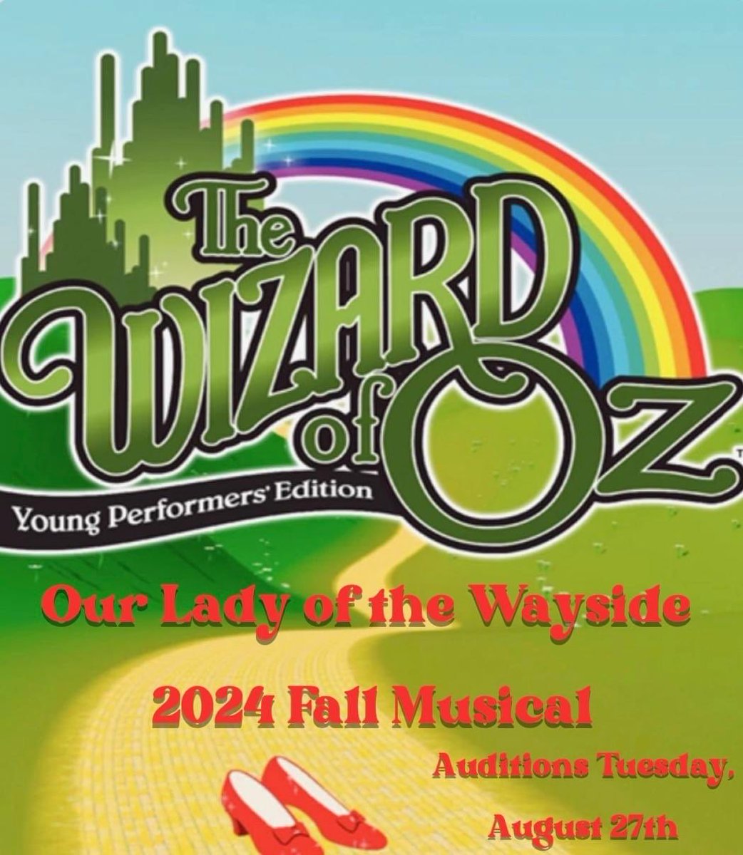 MrsNewellMusic's tweet photo. Can’t wait to see our Wildcats over the rainbow! 🌈 Auditions tomorrow! https://t.co/o10F6tRfyX