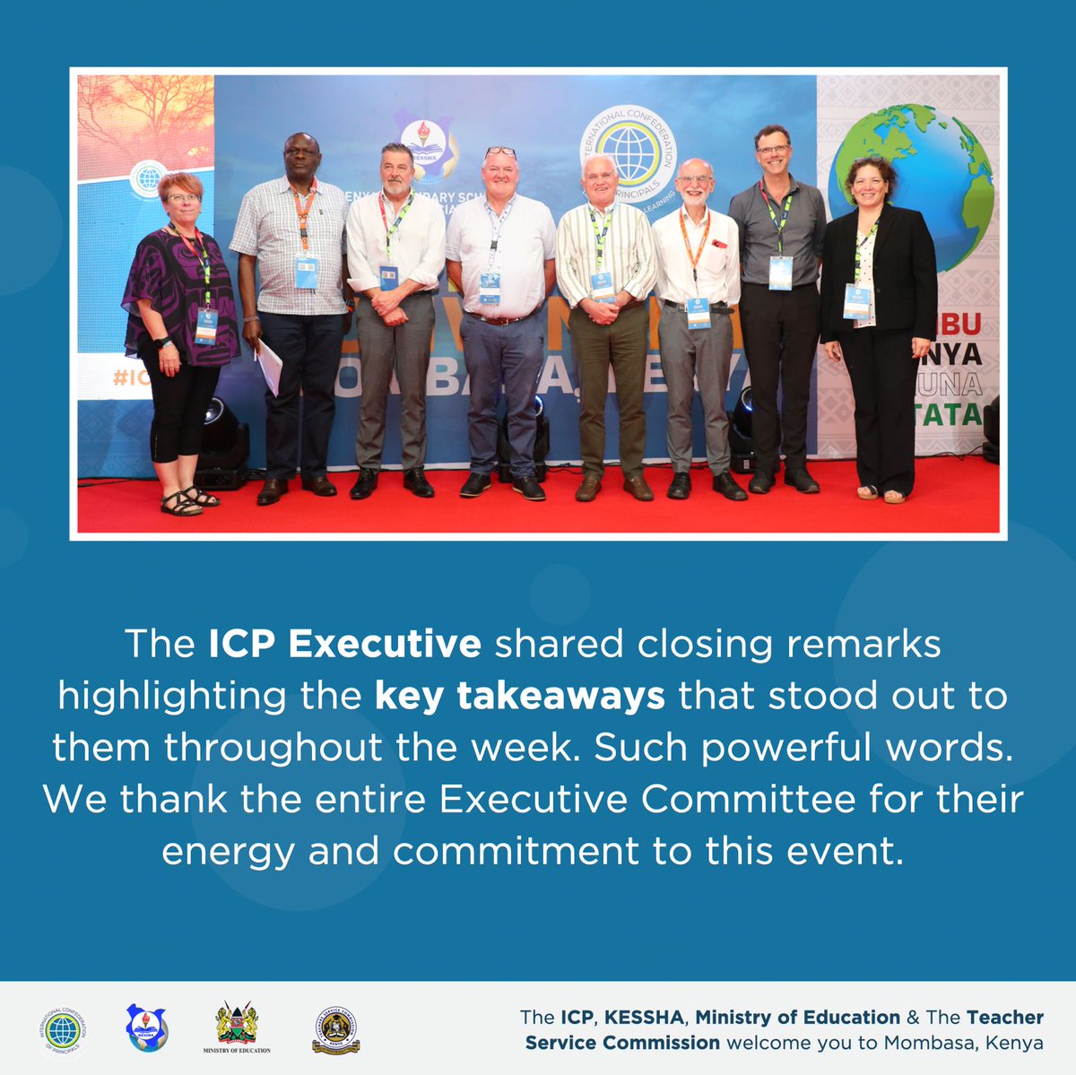 KahiIndimuli's tweet photo. Privileged to have been given the mandate to run the entire program for the just concluded International Confederation of Principals (ICP) 2024 World Convention in Mombasa that brought together 2,000 Principals from all over the world, representing 27 countries. https://t.co/qVSUBzynX0
