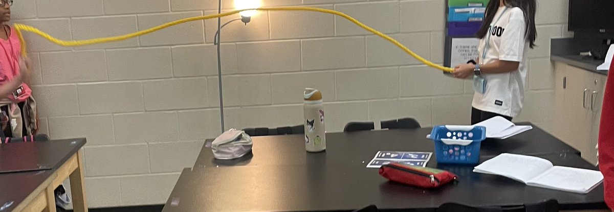Wave Exploration Stations in Ms. Sands Science Laboratory. <a href="/HumbleISD_WMS/">Woodcreek Middle</a> #BeEliteWMS