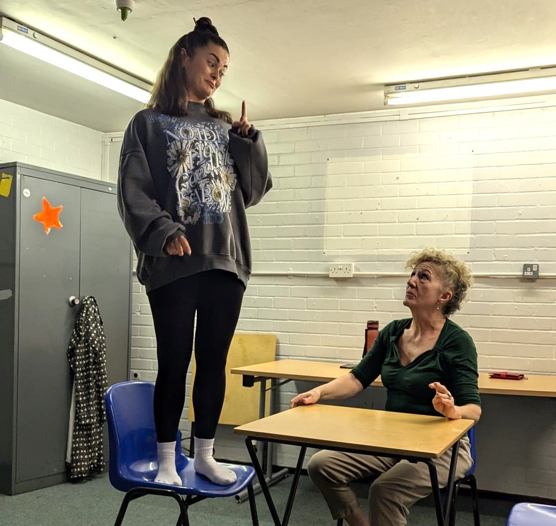 More rehearsal photos of Empty Mirrors.  Nearly there now  - September 10th - 14th at The Space, Isle of Dogs <a href="/SpaceArtsCentre/">The Space</a> . Come and join us!
<a href="/DrBMariposa/">BarbaraMariposaActor #FBPE #BLM 💙 Be kind, always</a>, <a href="/catemorris/">Cate Morris</a>,<a href="/callisonactor/">Catherine Allison</a>, <a href="/georgieneathy/">Georgia Neath</a>