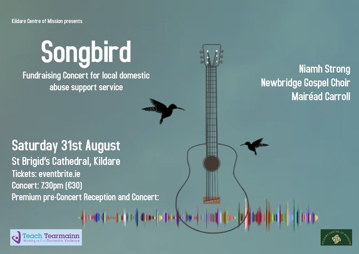 Saint Brigid's Cathedral, Kildare Town, Ireland (@stbrigidscathke) on Twitter photo This Saturday, a special fundraising concert for <a href="/TeachTearmainn/">Teach Tearmainn</a>, a local domestic abuse support service, entitled 'Songbird', will feature the magnificent <a href="/StrongNiamh/">Niamh strong</a>, <a href="/newbridgegospel/">NewbridgeGospelChoir</a>, <a href="/MauneyCarroll/">Mairéad Carroll</a>. Tickets available from eventbrite.ie/e/songbird-fun… This Saturday, a special fundraising concert for <a href="/TeachTearmainn/">Teach Tearmainn</a>, a local domestic abuse support service, entitled 'Songbird', will feature the magnificent <a href="/StrongNiamh/">Niamh strong</a>, <a href="/newbridgegospel/">NewbridgeGospelChoir</a>, <a href="/MauneyCarroll/">Mairéad Carroll</a>. Tickets available from eventbrite.ie/e/songbird-fun…