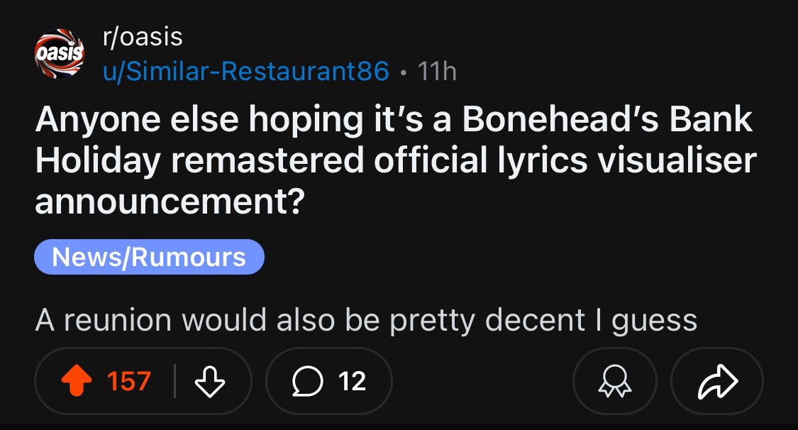 TheJorgeGreen's tweet photo. Please let this be on my YouTube feed at 8am @liamgallagher @NoelGallagher @oasis #oasis https://t.co/6aGzm16sDA