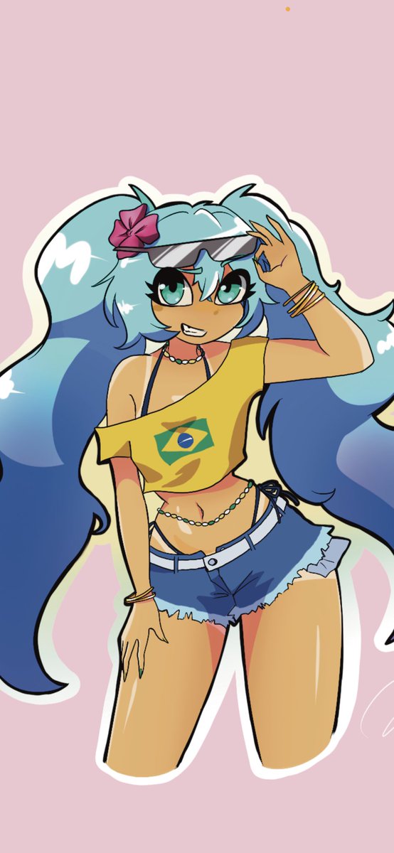 kitty_alpine's tweet photo. #brazilianmiku is living in my head rent free. Art by me. Aka kittyninja_doodles on instagram. https://t.co/sU0ox809A7