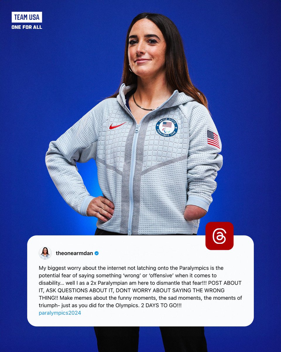 What <a href="/theonearmdan/">Dani Aravich</a> said 🗣️

The #ParisParalympics kick off August 28 on <a href="/nbc/">NBC Entertainment</a> and <a href="/peacock/">Peacock</a>.