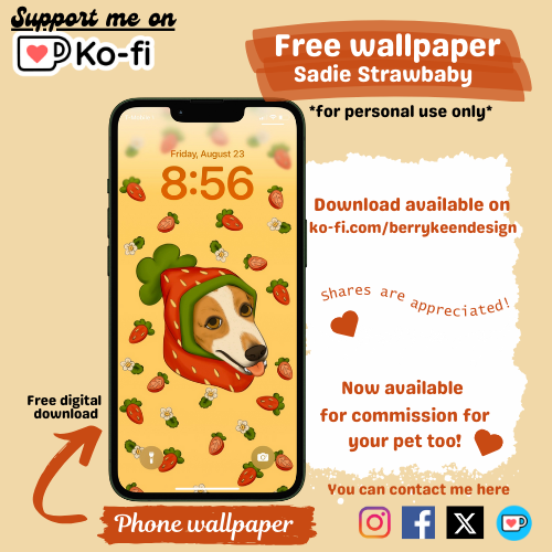 Vulpesune's tweet photo. Free wallpaper available on Kofi 🐕 Happy #nationaldogday
.
.
I'm also available for commissions for your pet too! https://t.co/b5PHQuDwiW