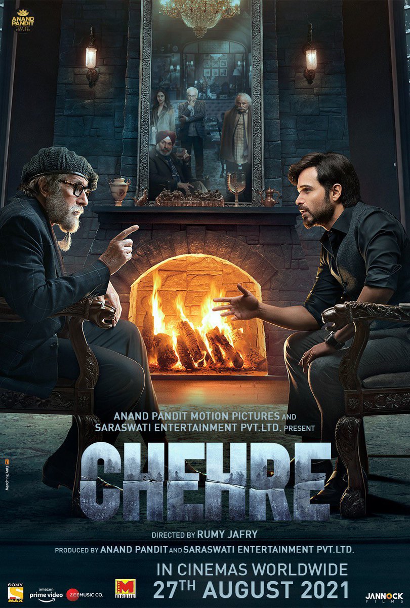 CinemaniaIndia's tweet image. #Chehre, directed by Rumi Jaffery, starring #AmitabhBachchan, #EmraanHashmi, #KrystleDSouza, #RheaChakraborty, #AnnuKapoor, #SiddhanthKappor, #DhritimanChatterjee and #RaghubirYadav released on this day (27/08) in 2021.

#3YearsOfChehre