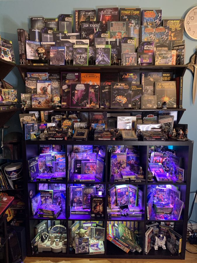 cbake76's tweet photo. Okay, so "next couple of weeks" actually meant "next couple of years." Still a few tweaks to make, but here's the near-final version of my personal #GamingHolocron. 

So...where should @StarWarsOutlaws go?... https://t.co/FUKcb1f7e5