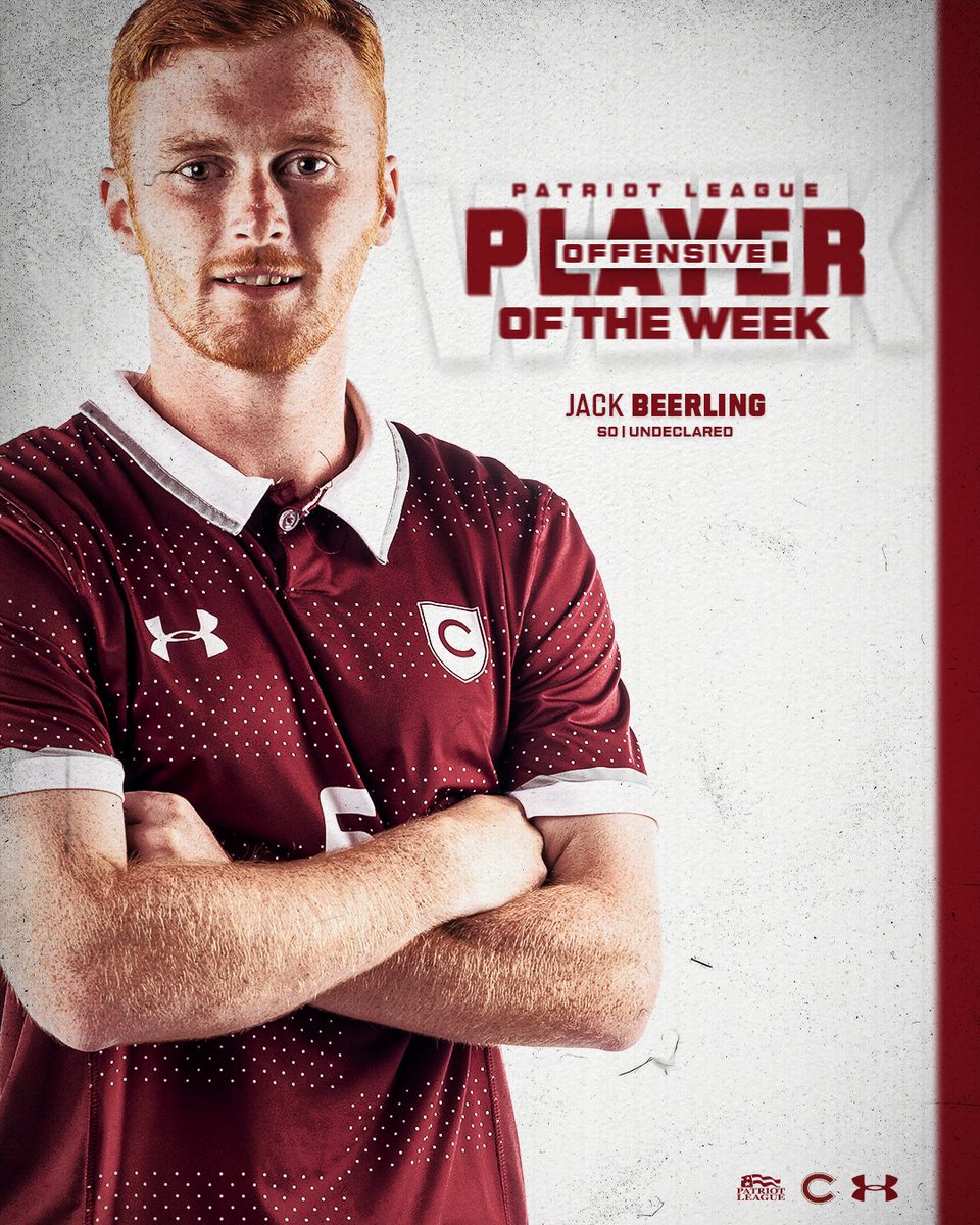 ColgateMSOC's tweet photo. 𝙋𝙖𝙩𝙧𝙞𝙤𝙩 𝙇𝙚𝙖𝙜𝙪𝙚 𝙊𝙛𝙛𝙚𝙣𝙨𝙞𝙫𝙚 𝙋𝙡𝙖𝙮𝙚𝙧 𝙤𝙛 𝙩𝙝𝙚 𝙒𝙚𝙚𝙠

After scoring last night's game-winner, Jack earns well-deserved recognition! 

#GoGate https://t.co/XbxdEvllpm